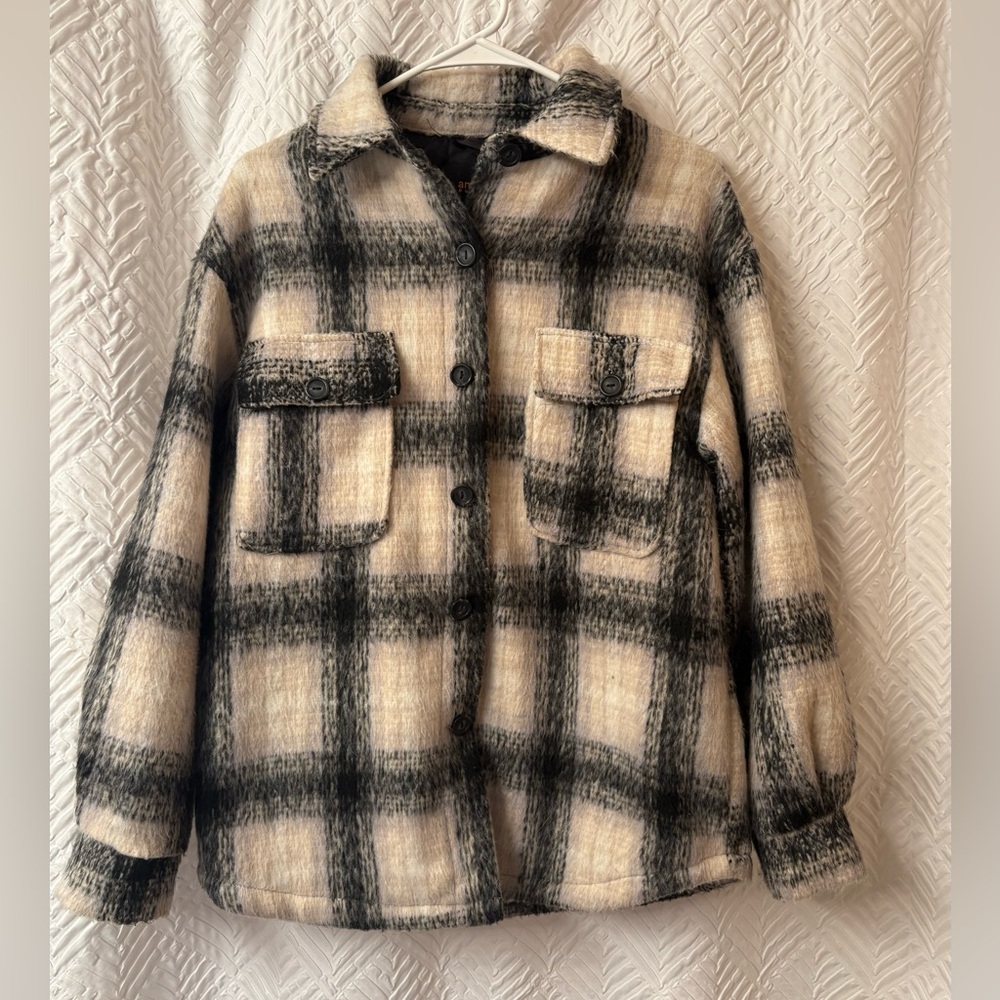 Ambiance Black and Cream Plaid Jacket